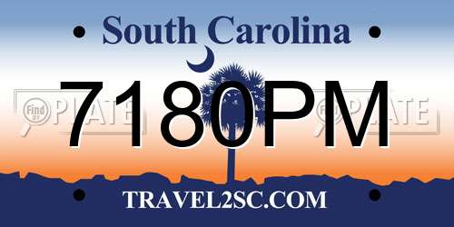 7180PM South Carolina License Plate