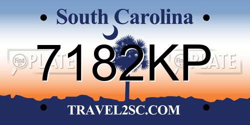 7182KP South Carolina License Plate