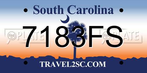 7183FS South Carolina License Plate