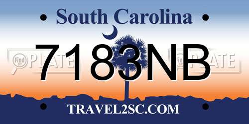 7183NB South Carolina License Plate