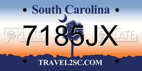 7185JX South Carolina License Plate