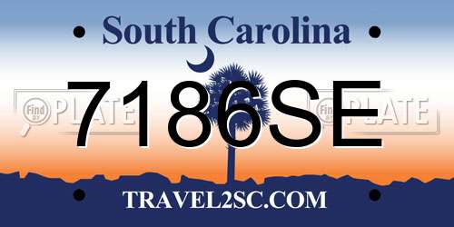 7186SE South Carolina License Plate