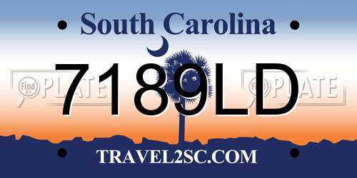 7189LD South Carolina License Plate