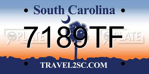 7189TF South Carolina License Plate