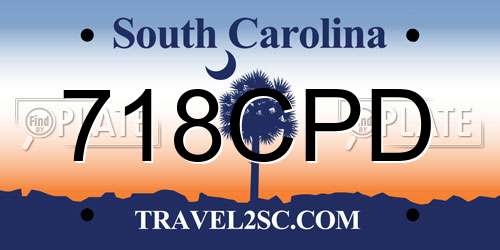 718CPD South Carolina License Plate