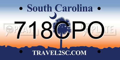 718CPO South Carolina License Plate
