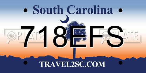 718EFS South Carolina License Plate
