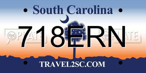 718ERN South Carolina License Plate