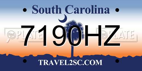 7190HZ South Carolina License Plate