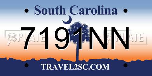 7191NN South Carolina License Plate