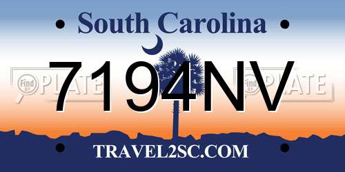 7194NV South Carolina License Plate