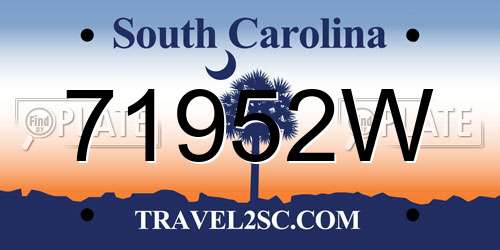 71952W South Carolina License Plate