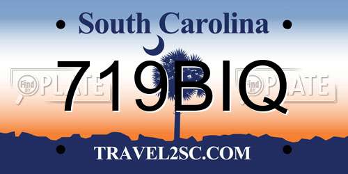 719BIQ South Carolina License Plate