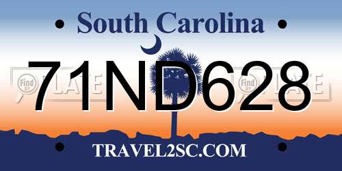 71ND628 South Carolina License Plate