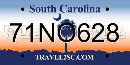 71NO628 South Carolina License Plate