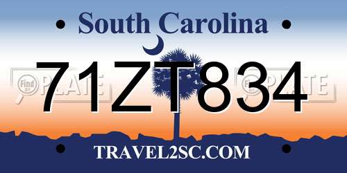 71ZT834 South Carolina License Plate