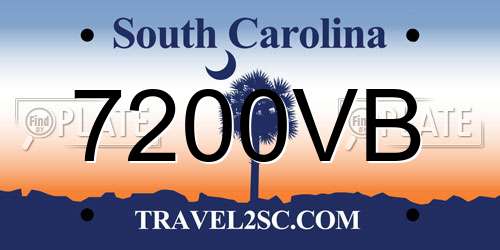 7200VB South Carolina License Plate