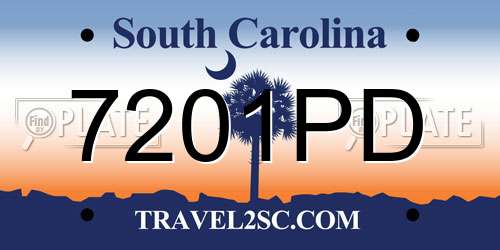 7201PD South Carolina License Plate