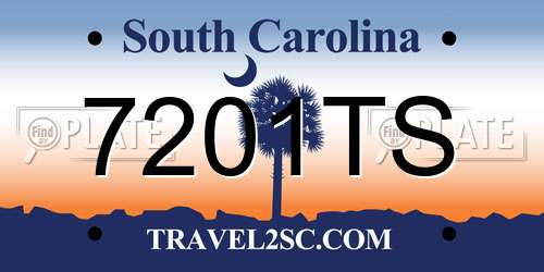 7201TS South Carolina License Plate