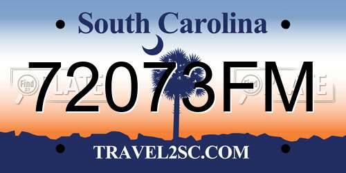 72073FM South Carolina License Plate