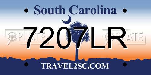 7207LR South Carolina License Plate