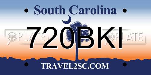 720BKI South Carolina License Plate