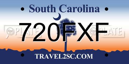 720FXF South Carolina License Plate