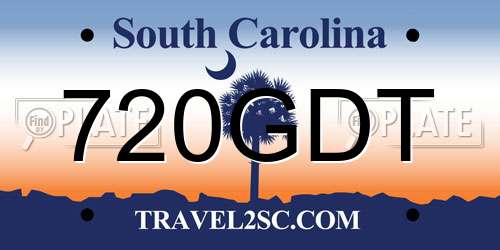 720GDT South Carolina License Plate