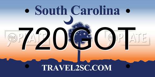 720GOT South Carolina License Plate