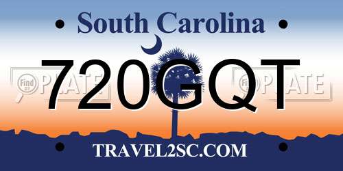 720GQT South Carolina License Plate