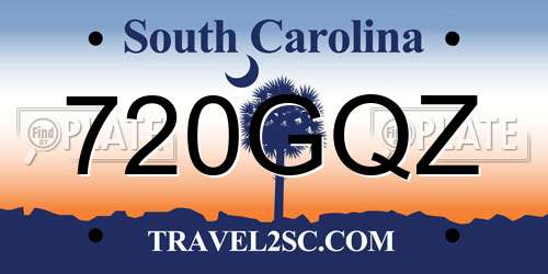 720GQZ South Carolina License Plate