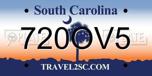 720OV5 South Carolina License Plate