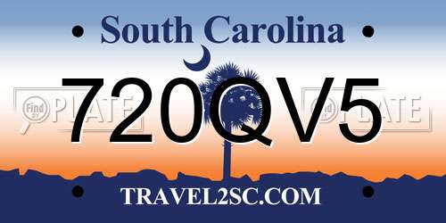 720QV5 South Carolina License Plate