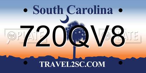 720QV8 South Carolina License Plate
