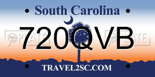 720QVB South Carolina License Plate