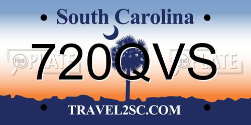 720QVS South Carolina License Plate