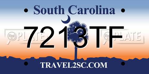 7213TF South Carolina License Plate
