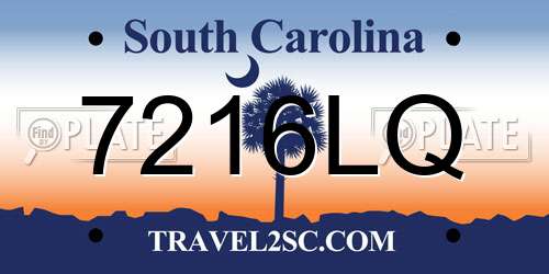 7216LQ South Carolina License Plate
