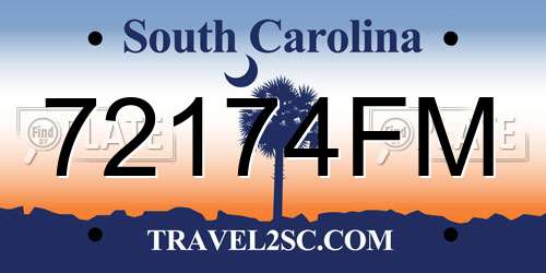 72174FM South Carolina License Plate