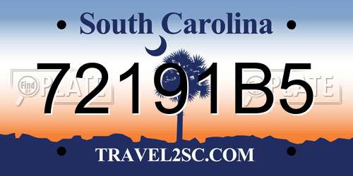 72191B5 South Carolina License Plate