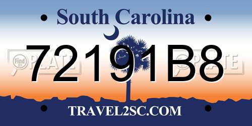 72191B8 South Carolina License Plate