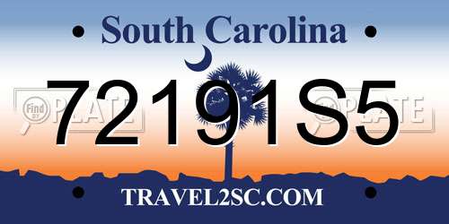 72191S5 South Carolina License Plate