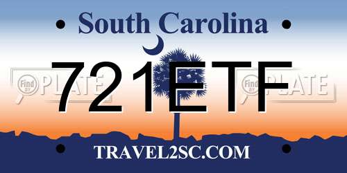 721ETF South Carolina License Plate