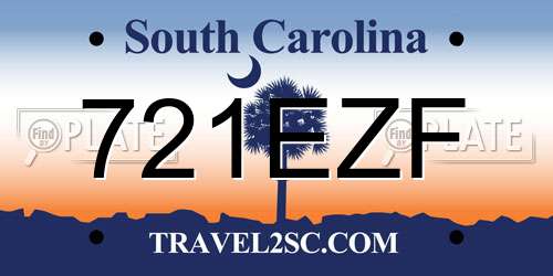 721EZF South Carolina License Plate