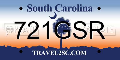 721GSR South Carolina License Plate