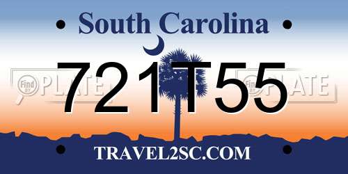 721T55 South Carolina License Plate