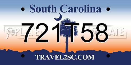 721T58 South Carolina License Plate