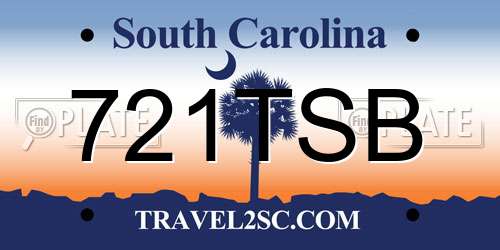 721TSB South Carolina License Plate