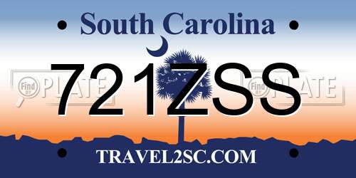 721ZSS South Carolina License Plate
