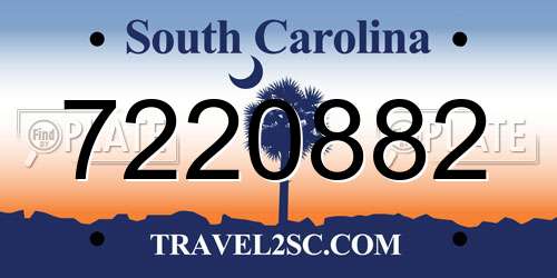 7220882 South Carolina License Plate